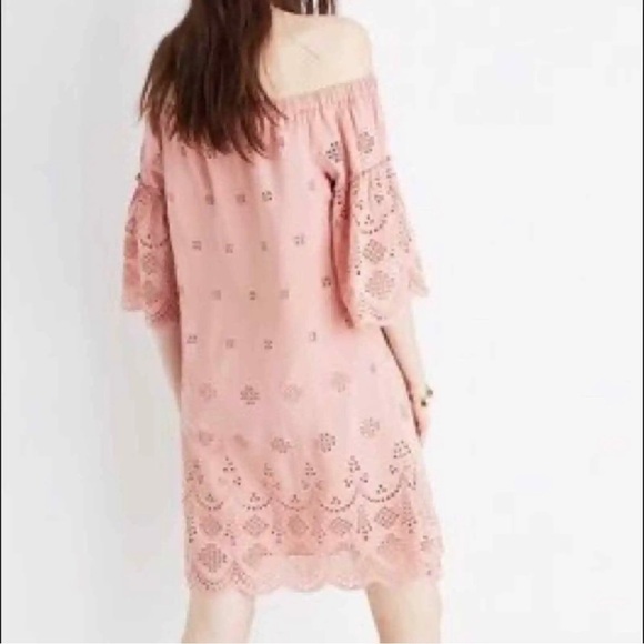 Madewell Eyelet Off The Shoulder Dress in Dusty Clay Size 6 - Picture 2 of 12